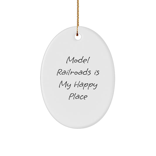 Model Railroads Keepsake Christmas Ornament for Him Gift Bright Oval MDF - Image 1