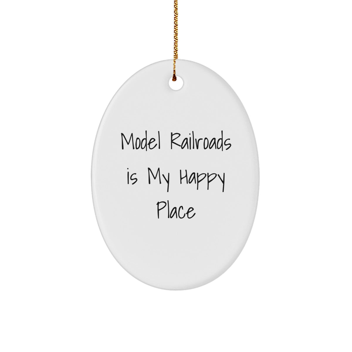 Christmas Gift for Her Model Railroads Oval Ornament Present - Image 1
