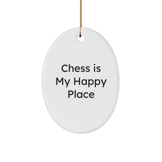 Chess Oval Ornament Playful Idea for Coworkers Christmas Gift - Image 1