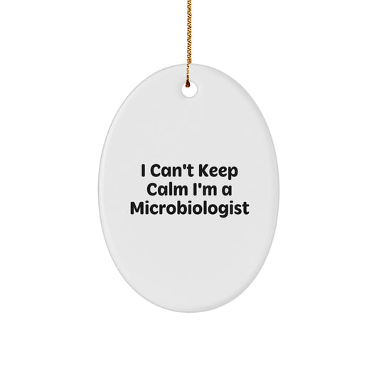 Funny Microbiologist Oval Ornament Gifts from Friends and Family for Christmas Unique Decorations, I'm A Microbiologist Oval Ornament, Microbiologist Humor - Image 1
