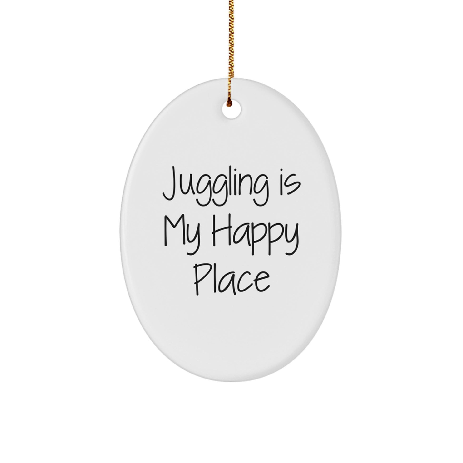 Christmas Gift for Her Juggling Oval Ornament Present Bright Glow - Image 1