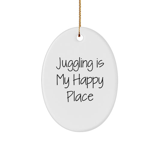 Christmas Gift for Her Juggling Oval Ornament Present Bright Glow - Image 1