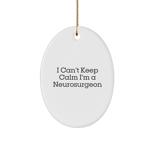 Funny Neurosurgeon Gifts from Friends for Him - Oval Ornament, Christmas Unique Gifts for Men - Image 1