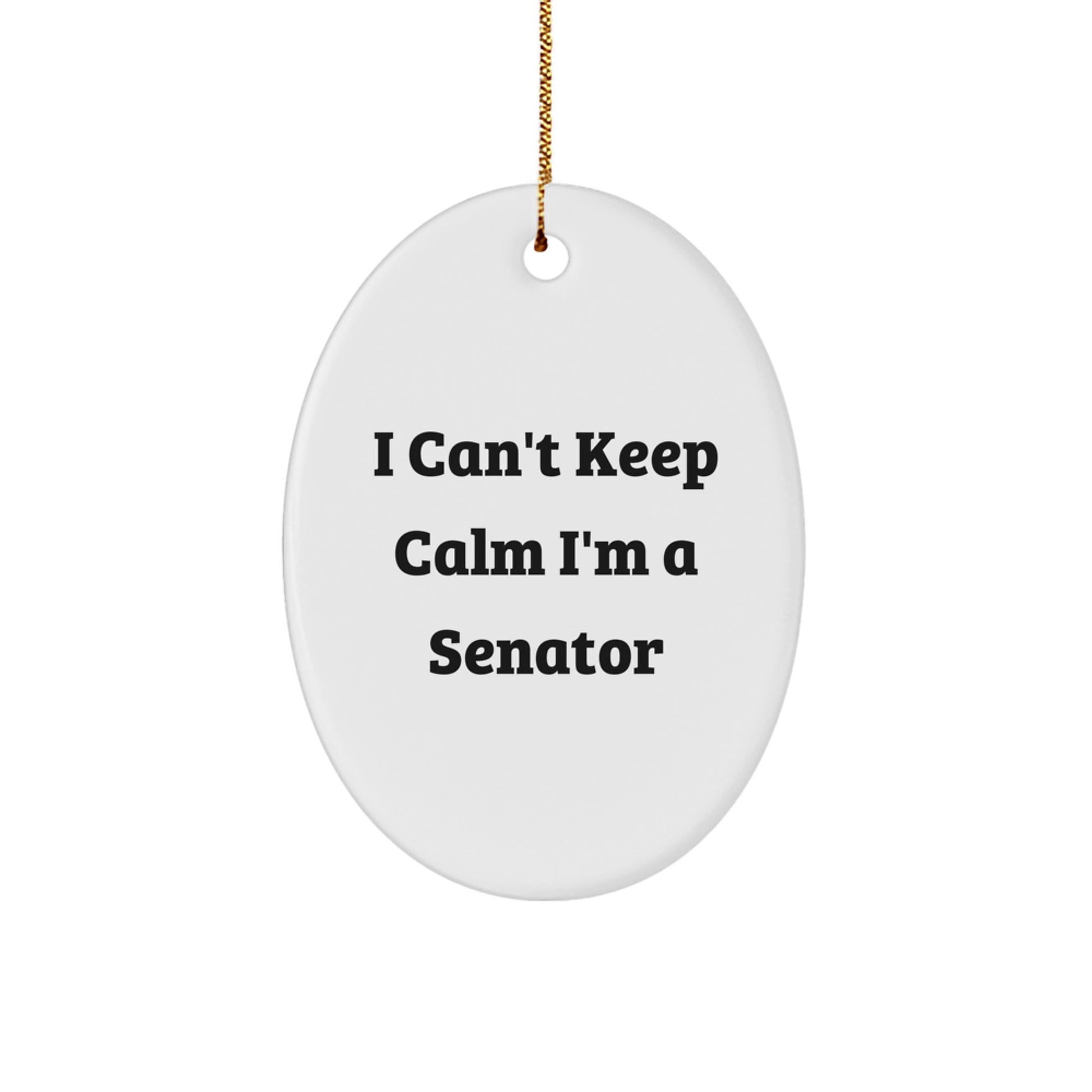 Funny Senator Oval Ornament Gifts for Senator Friends Men Women - I Can't Keep Calm I'm A Senator Christmas Decorations - Image 1