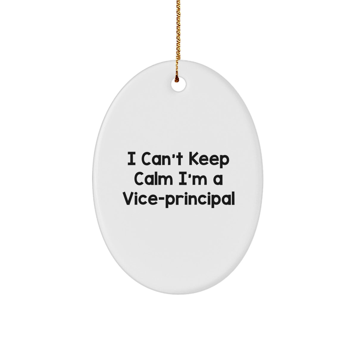 Funny Vice-principal Gifts from Friends, I Can't Keep Calm Oval Ornament Vice-principal Christmas Unique Gifts - Image 1