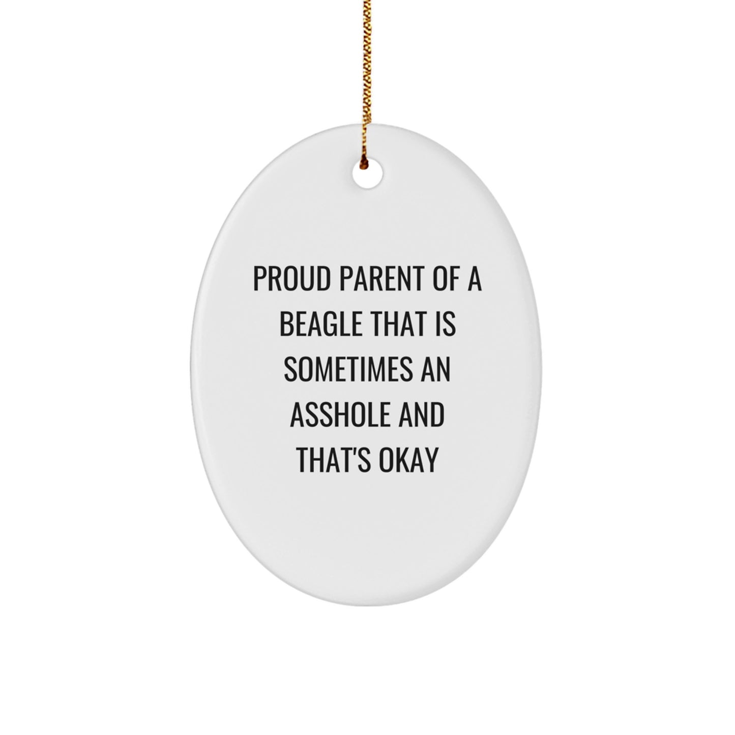 Beagle Dog Oval Ornament for Family Surprise Holiday Christmas Gift - Image 1