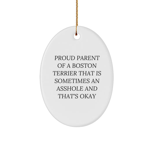 Bold Boston Terrier Christmas Ornament Gift for Friends - Image 1