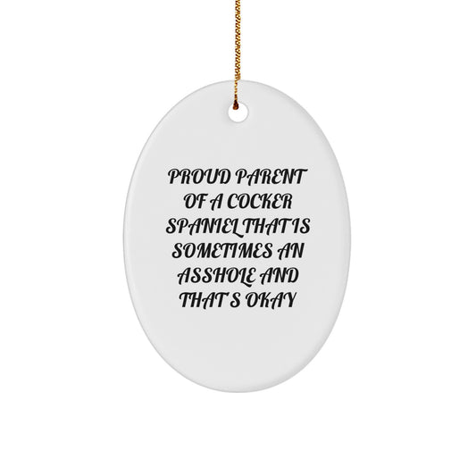 Cocker Spaniel Dog Oval Ornament Funny Christmas Unique Gift for Friends Family, Gifts from Mom Dad Men, Gifts for Cocker Spaniel Dog Lovers - Image 1