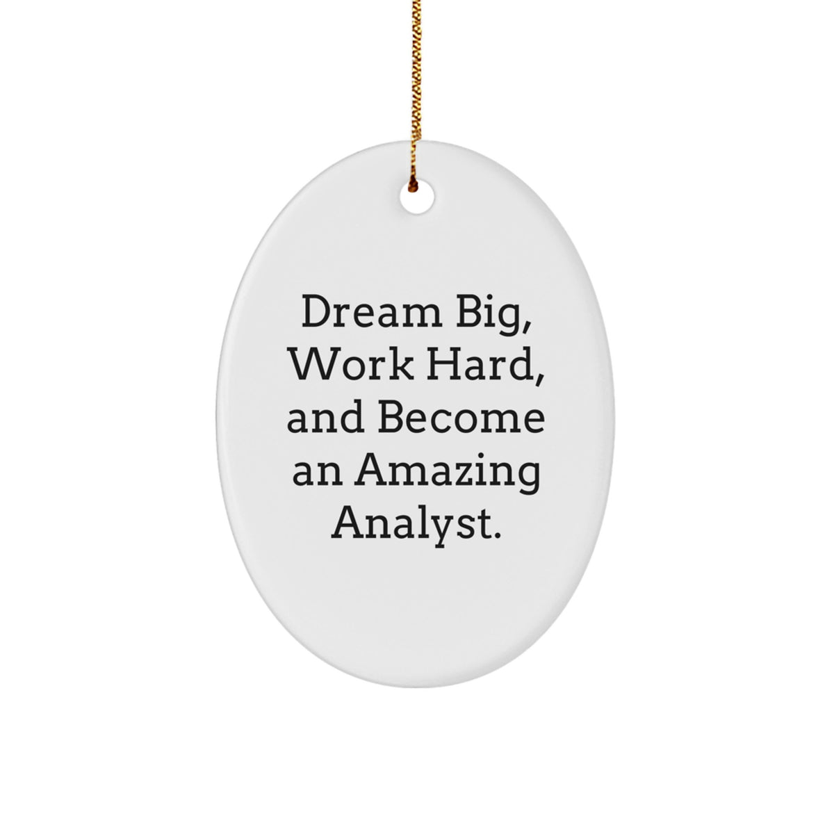 Encouragement for Amazing Analysts, Oval Ornament Gifts from Friends for Men, Women, and Family at Christmas Time - Dream Big, Work Hard - Image 1