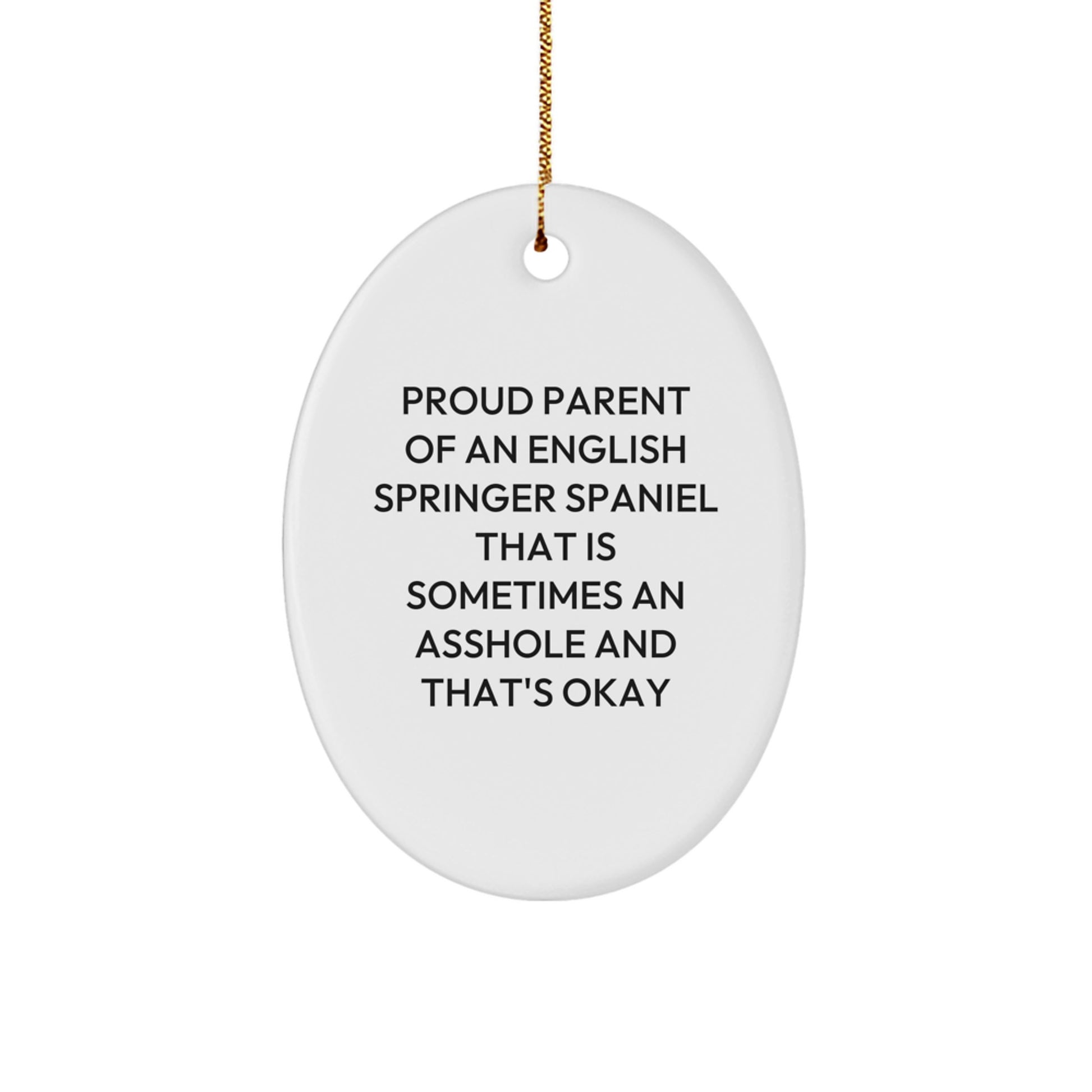 Funny English Springer Spaniel Mom Dad Gifts Oval Ornament for Christmas Unique presents from Mom to Daughter for English Springer Spaniel Lover - Image 1