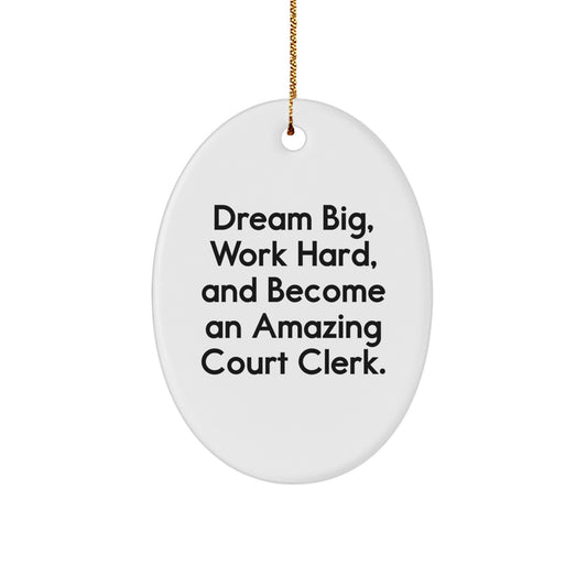 Gifts for Court Clerks, Oval Ornaments Inspirational, Christmas Unique Gifts from Friends, Court Clerk Gifts - Image 1