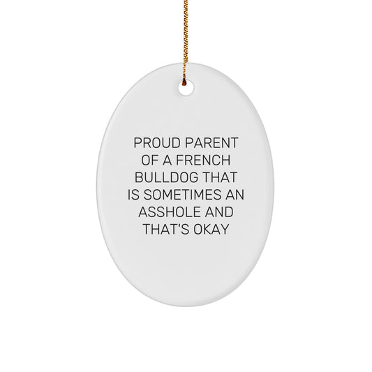 Quirky French Bulldog Christmas Ornament Novelty for Friends Gift - Image 1