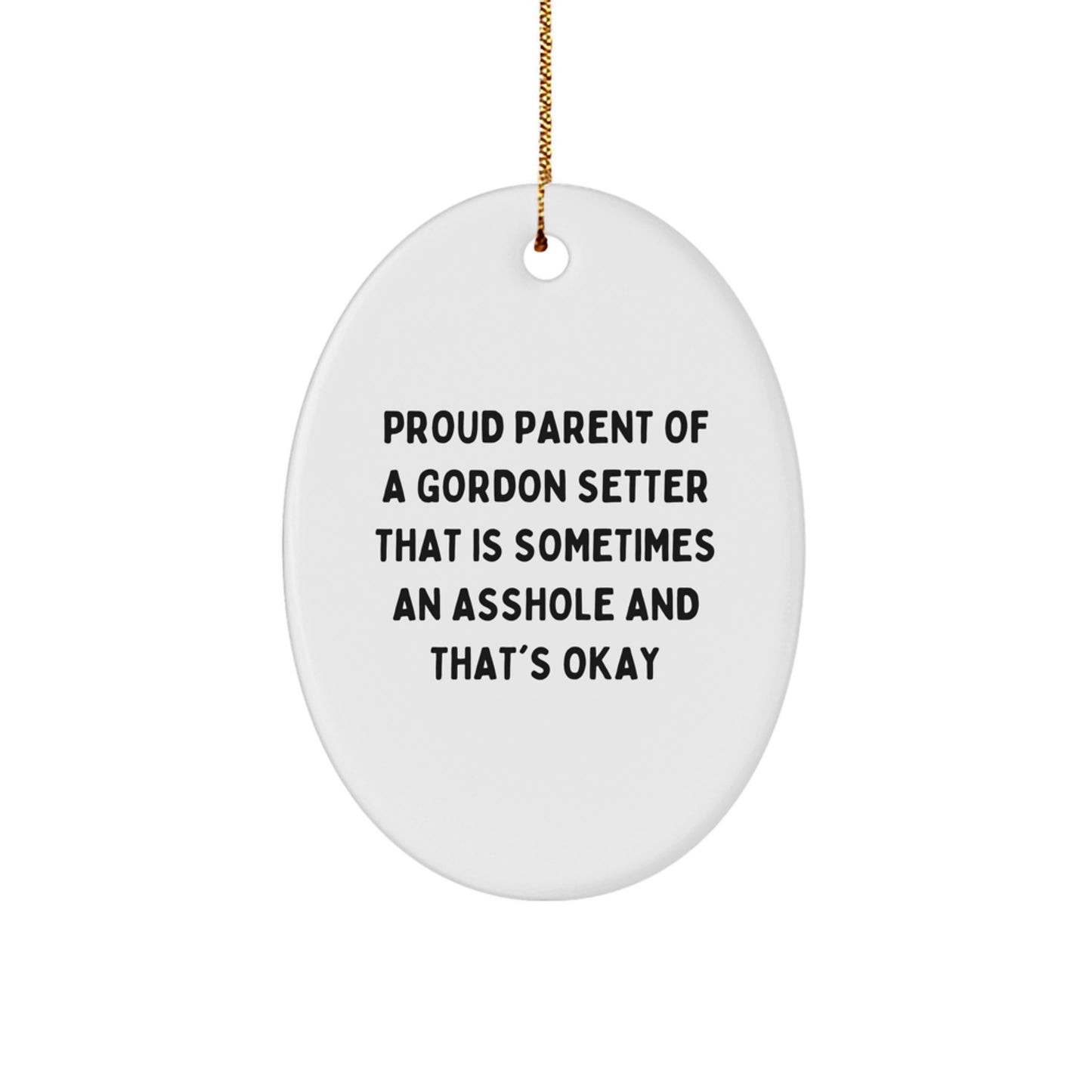 Gordon Setter Dogs Oval Ornaments for Christmas, Funny Oval Gift from Friends, Coworkers, Family to Gordon Setter Dog Lovers - Image 1