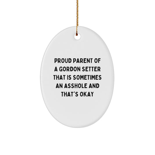 Gordon Setter Dogs Oval Ornaments for Christmas, Funny Oval Gift from Friends, Coworkers, Family to Gordon Setter Dog Lovers - Image 1