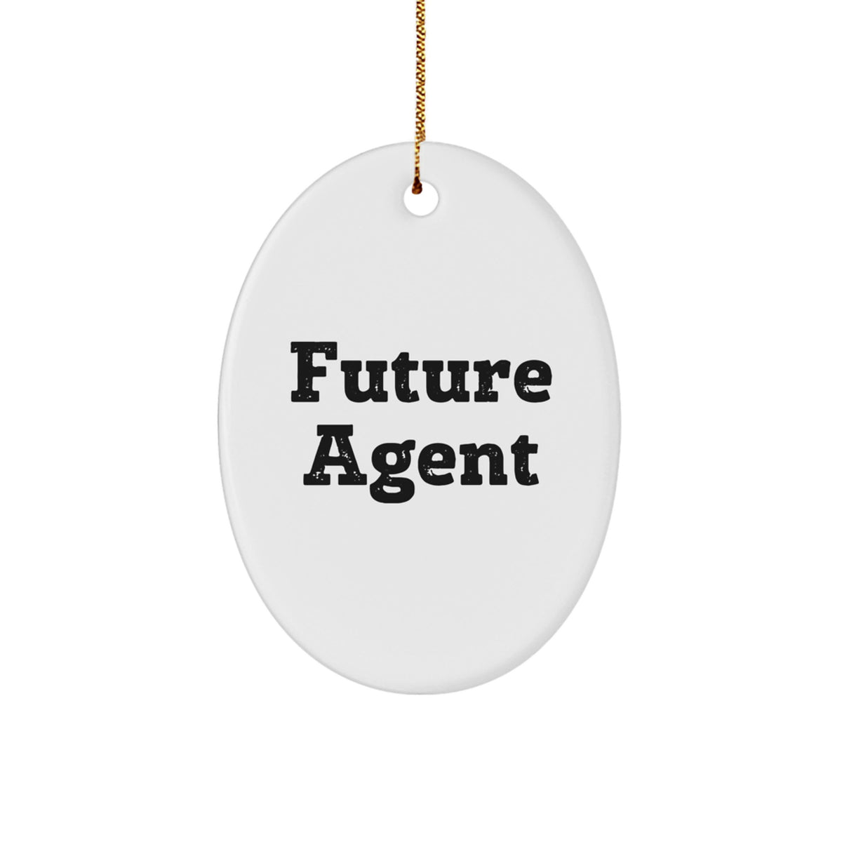 Funny Agent Christmas Unique Gifts from Friends - Future Agent Oval Ornament, Agent Motivational Decor for Agent, Agent Agent Shaped MDF Ornament with Sublimation Print - Image 1
