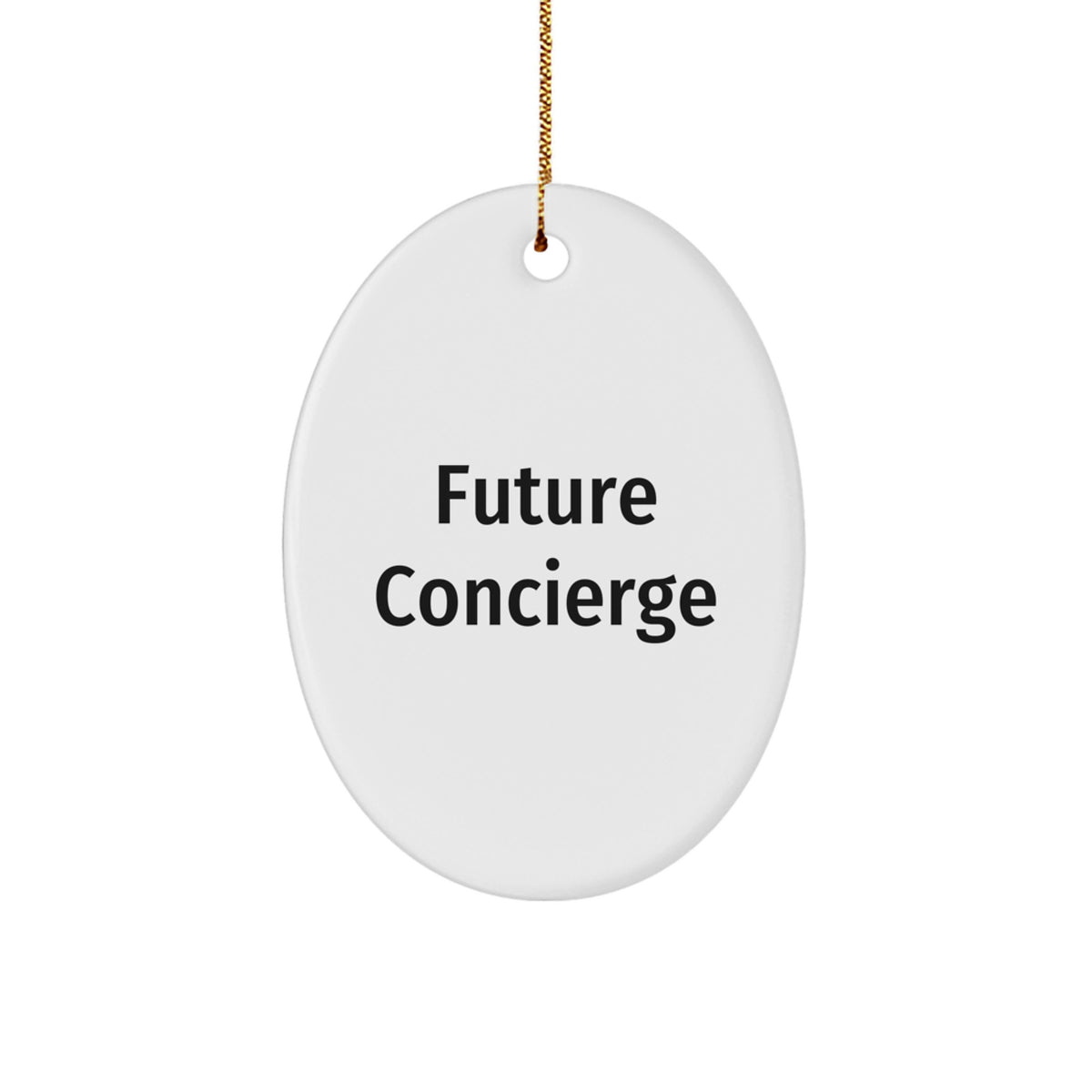 Future Concierge Gifts from Family - Funny Oval Ornament for Concierge Friends - Christmas Unique Presents - Image 1