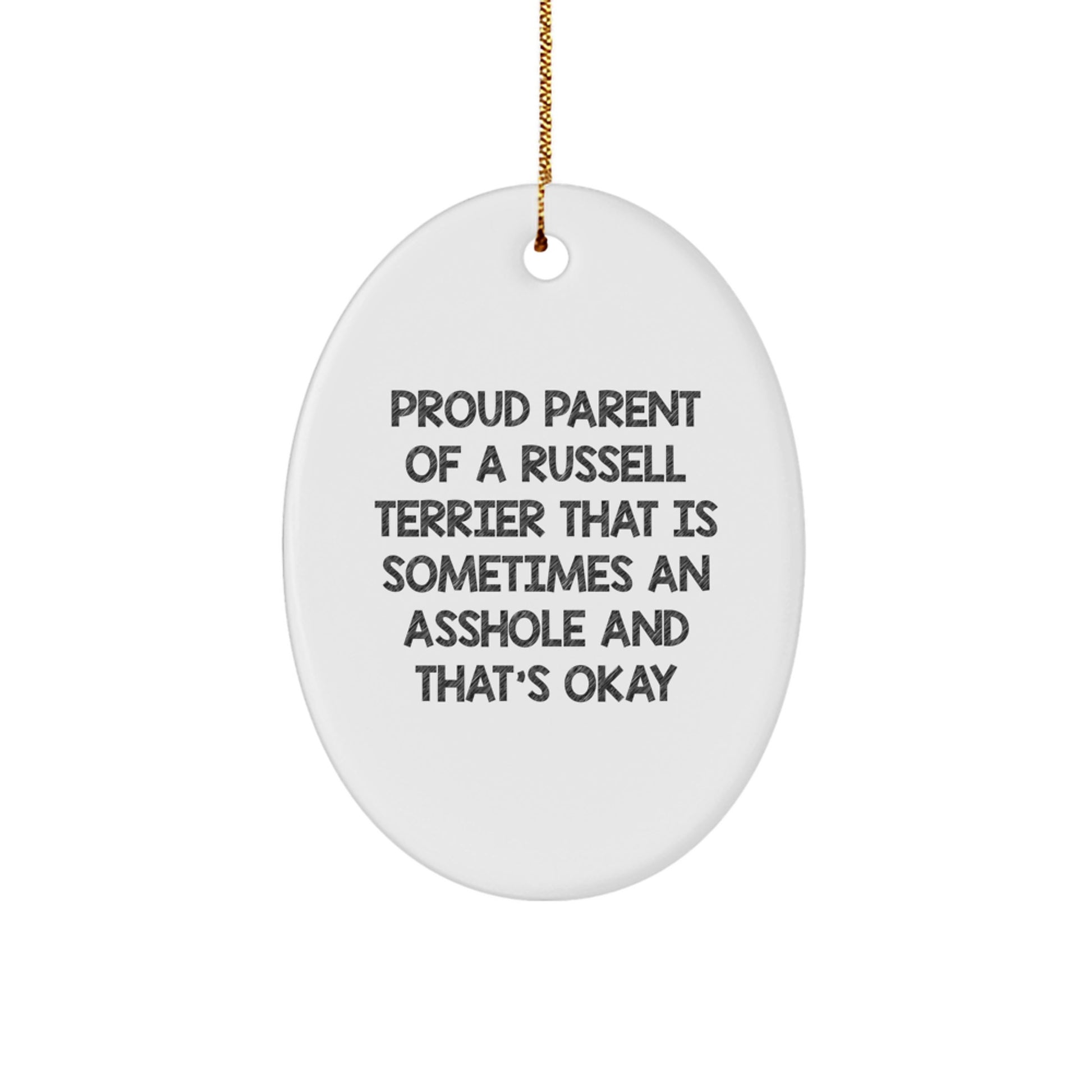 Funny Russell Terrier Dog Oval Ornament Gifts from Friends and Family for Russell Terrier Dog Lovers, Christmas Unique Presents - Image 1