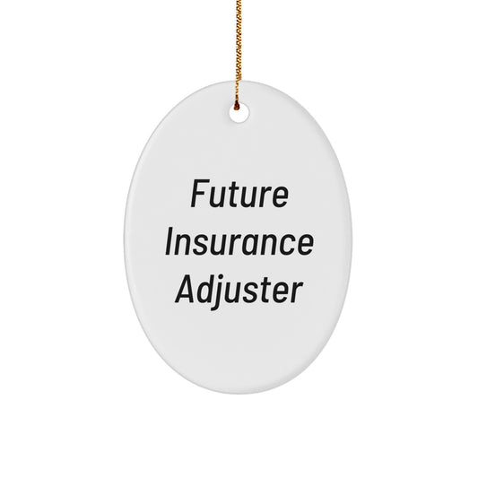 Funny Insurance Adjuster Gifts for Men, Future Insurance Adjuster Oval Ornament, Christmas Unique Gifts from Friends or Family - Image 1