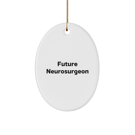 Funny Future Neurosurgeon Oval Ornament Gifts from Family, Friends, Coworkers for Neurosurgeon Men, Women, Unique Christmas Unique Gifts - Image 1