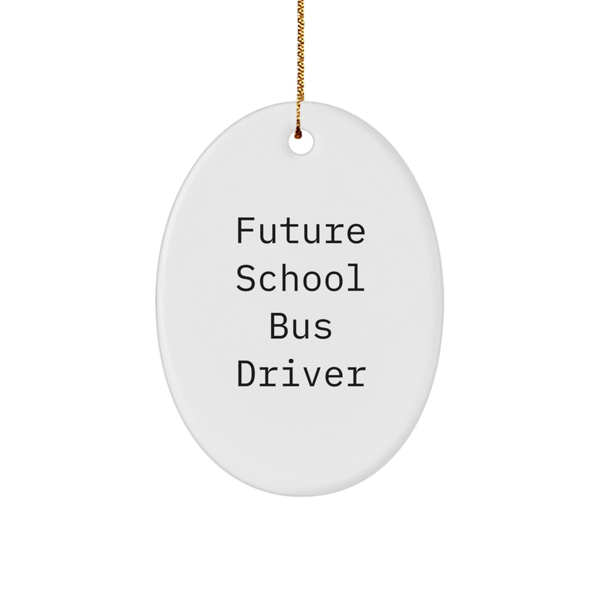 Funny Future School Bus Driver Oval Ornament, Gifts from Mom for School Bus Driver - Image 1