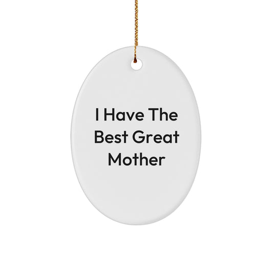 Funny Quote for Mom Oval Ornament, White, Mother Gifts for Christmas Unique Decorations, Great Mother Gifts from Family Friends - Image 1