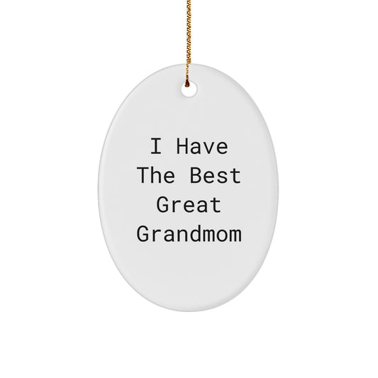 Christmas Gift Oval Ornament for Her – I Have The Best Great Grandmom - Image 1