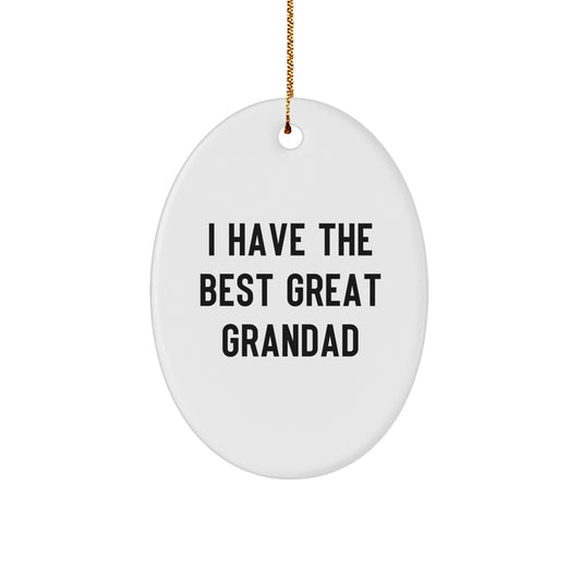 Funny Great Grandad Oval Ornament Gifts from Family, Perfect Christmas Unique Gifts for Grandad - Image 1