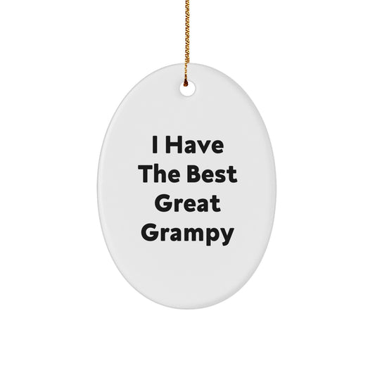 Grampy Oval Ornament Gifts from Men Women Friends Family - 'I Have The Best Great Grampy' - Christmas Unique Ornaments - Image 1