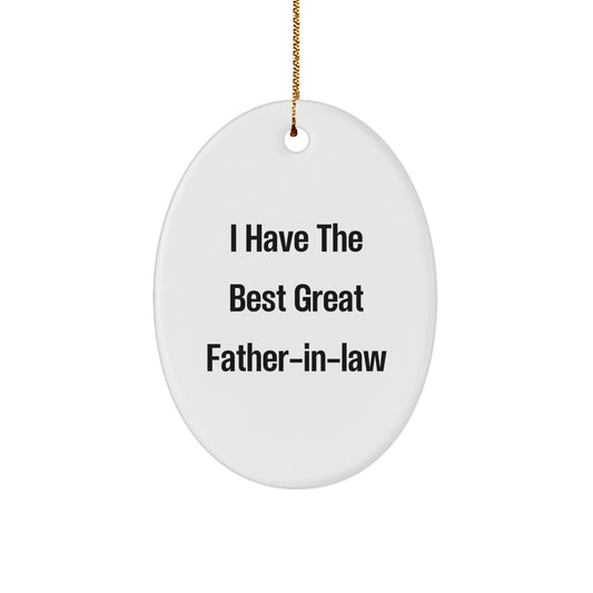 Funny Great Father-in-law Oval Ornament Gifts from Men to Father-in-law, Perfect Christmas Unique Gifts for Father-in-law, Great Father-in-law Quote Oval Decoration - Image 1