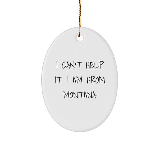 Montana Christmas Ornament for Family Treasure Gift I Can't Help It - Image 1