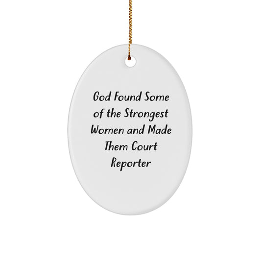 Funny Court Reporter Oval Ornament Gifts from Men to Court Reporters for Christmas Unique Gifts - Image 1