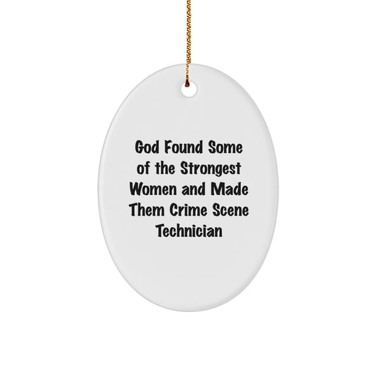 Funny Crime Scene Technician Gifts from Family - Oval Ornament for Christmas Unique - Image 1