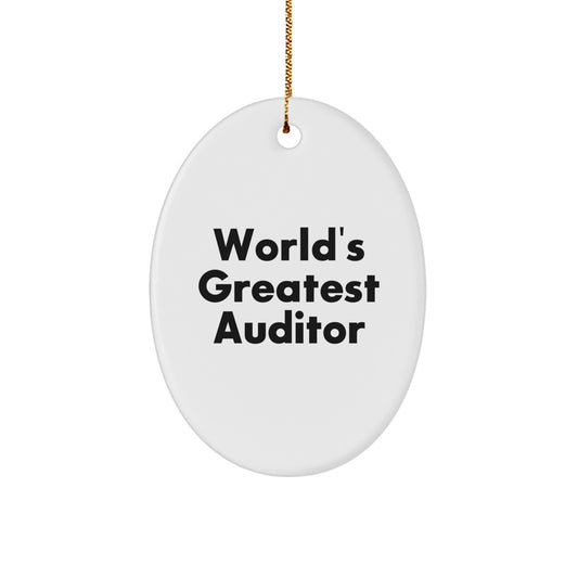 Funny Auditor Gifts from Men to Auditor Friends - Unique Oval Ornament for Christmas - Image 1