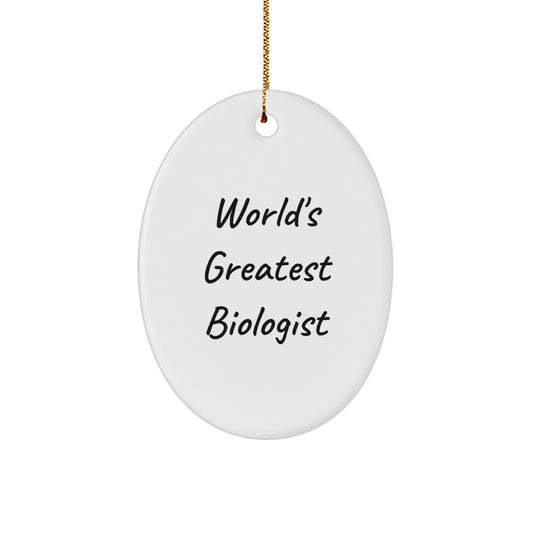 Christmas Gift for Her Present Oval Biologist Ornament - Image 1