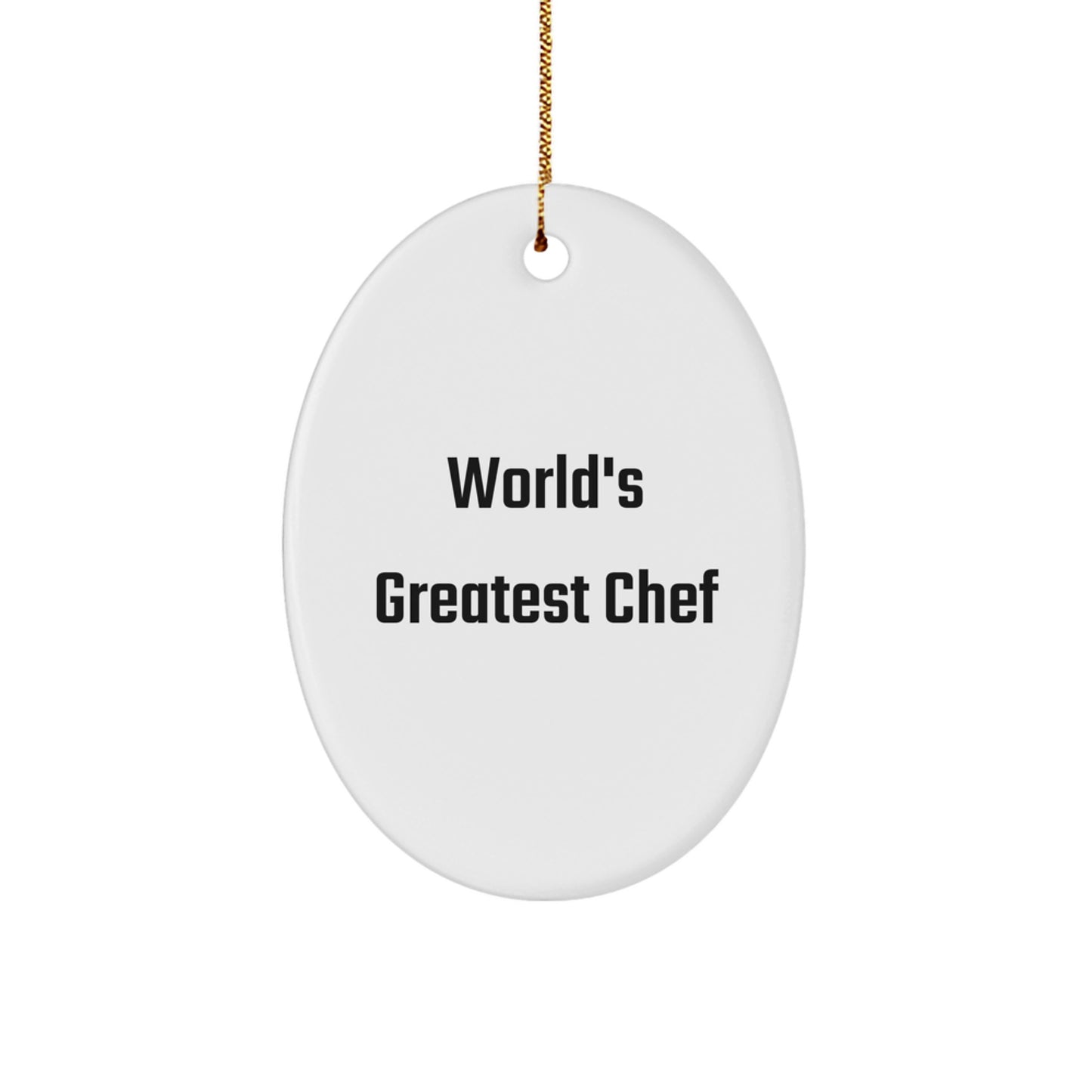 Funny Chef Gifts for Him, Oval Ornament, 'World's Greatest Chef', Christmas Unique Gifts from Friends and Family - Image 1