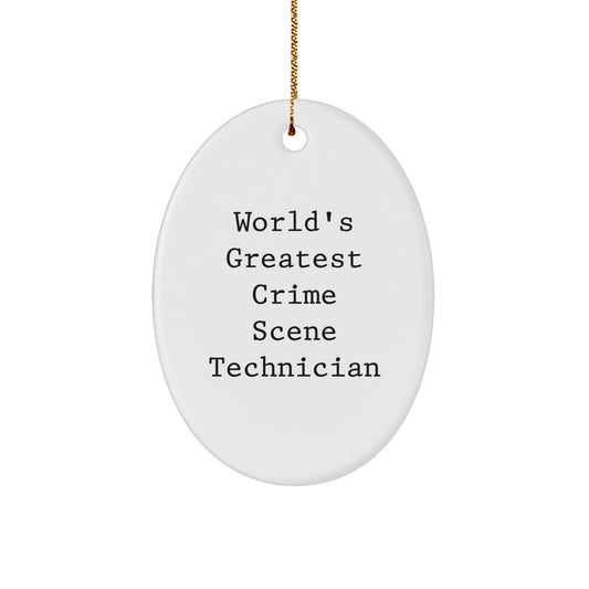 Witty Christmas Ornament Gift for Friends - World's Greatest Crime Scene - Image 1