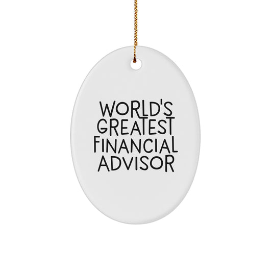 Christmas Gift for Her Oval Ornament – World's Greatest Financial - Image 1