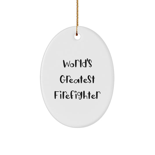 Firefighter Keepsake Christmas Ornament for Him Gift – Bright and Gold - Image 1