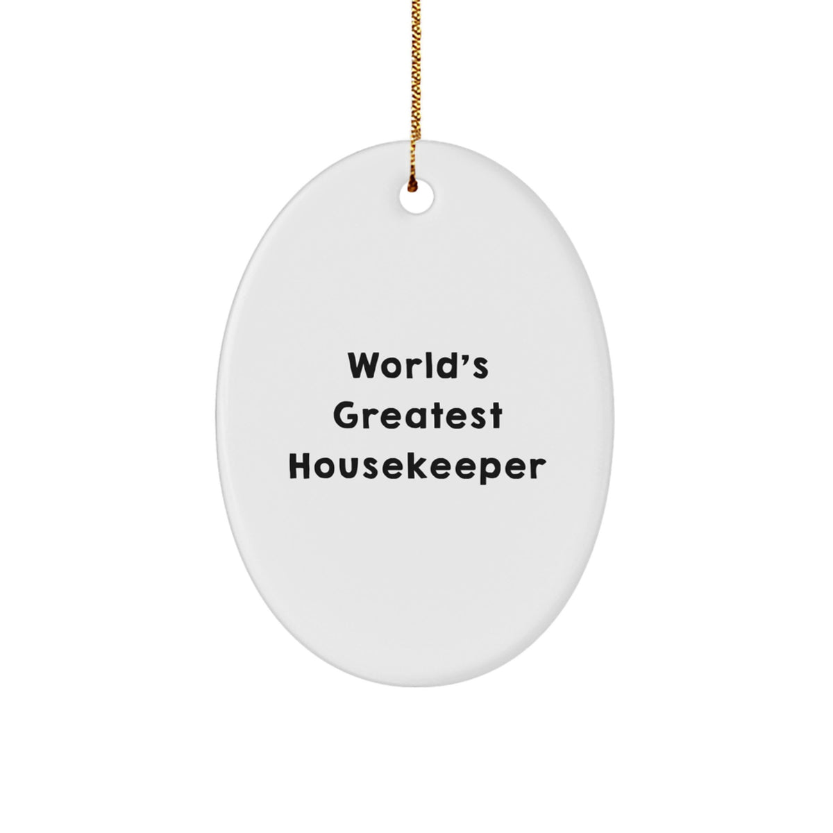 Christmas Gift for Roommates Collectible Oval Ornament – Top Housekeeper - Image 1
