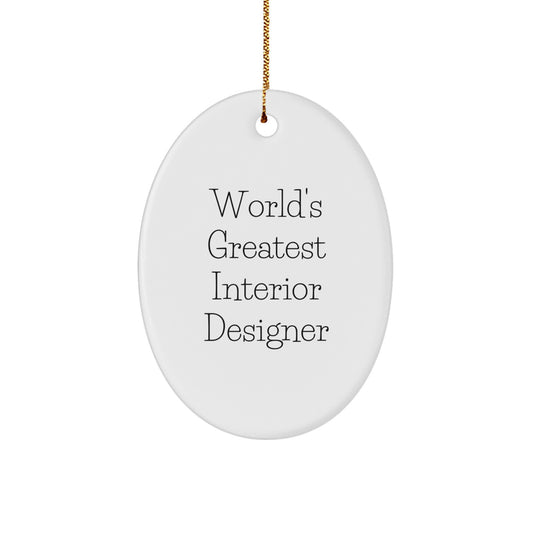 Christmas Gift World's Greatest Interior Designer Present for Her - Oval - Image 1