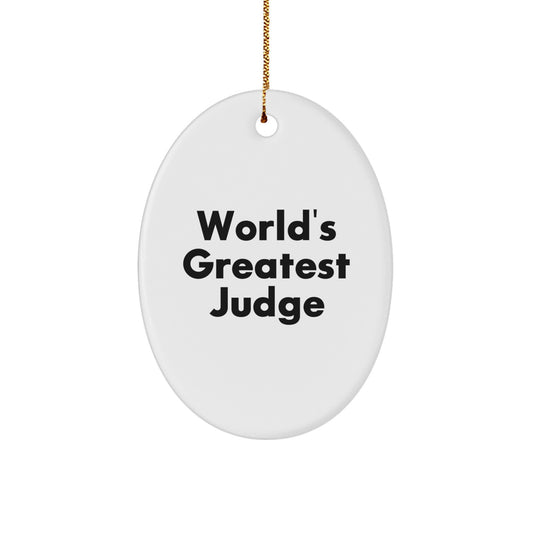 Funny Judge Oval Ornament Gifts from Family for Men, Women, Coworkers, Friends, Unique Christmas Unique Judge - Image 1