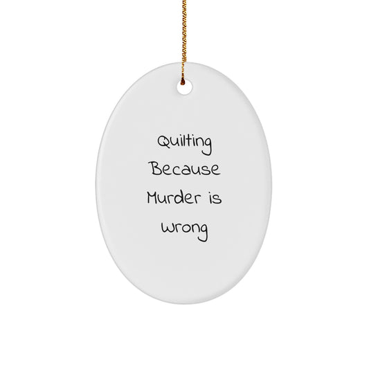 Quilting Lover Gifts from Friends - Oval Ornament Quilting Christmas Decor - Image 1