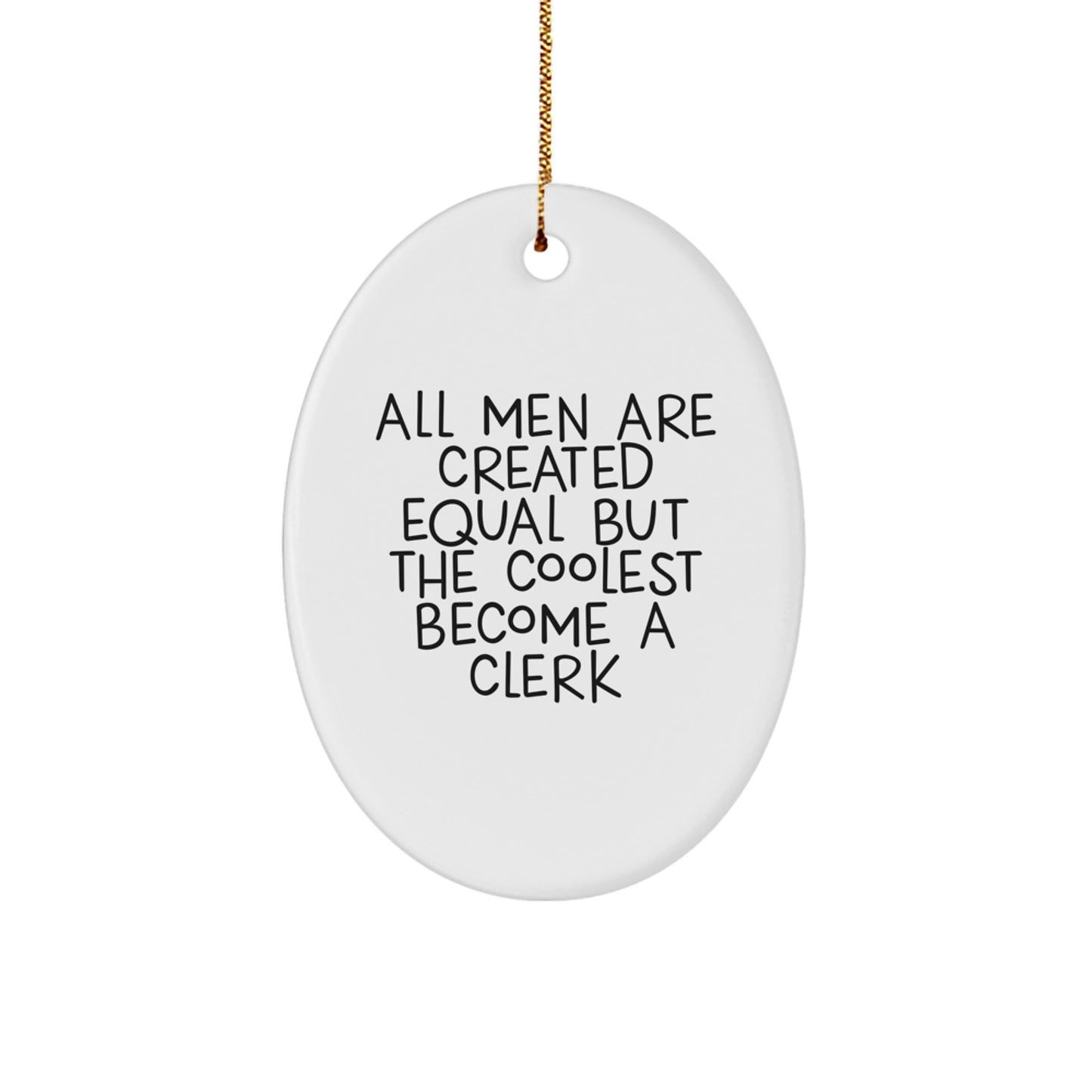 Funny Clerk Oval Ornament Gifts for Men Christmas Unique Office Decorations from Friends and Family - Image 1