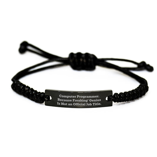 Computer Programmer Keepsake Rope Bracelet for Him Graduation Gift - Image 1