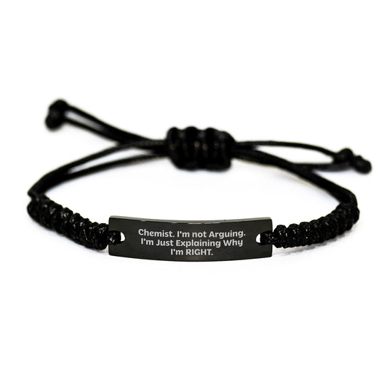 Witty Chemist Rope Bracelet for Friends Birthday Gift – Black - Image 1