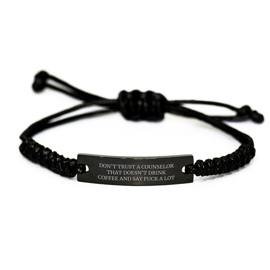 Counselor Keepsake Rope Bracelet for Him Birthday Gift Coffee Attitude - Image 1