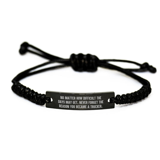 Inspiring Trucker Rope Bracelets Gifts for Men, Funny Trucker Quotes, Graduation Unique Gifts - Image 1
