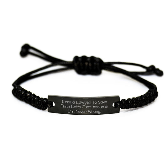 Funny Lawyer Rope Bracelet, Birthday Unique Gift for Lawyer Friends, Unique Lawyer Gifts from Men to Men - Image 1