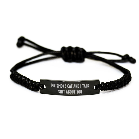 Funny Smoke Cat Gifts for Men Rope Bracelet Graduation Unique Presents from Friends - Image 1