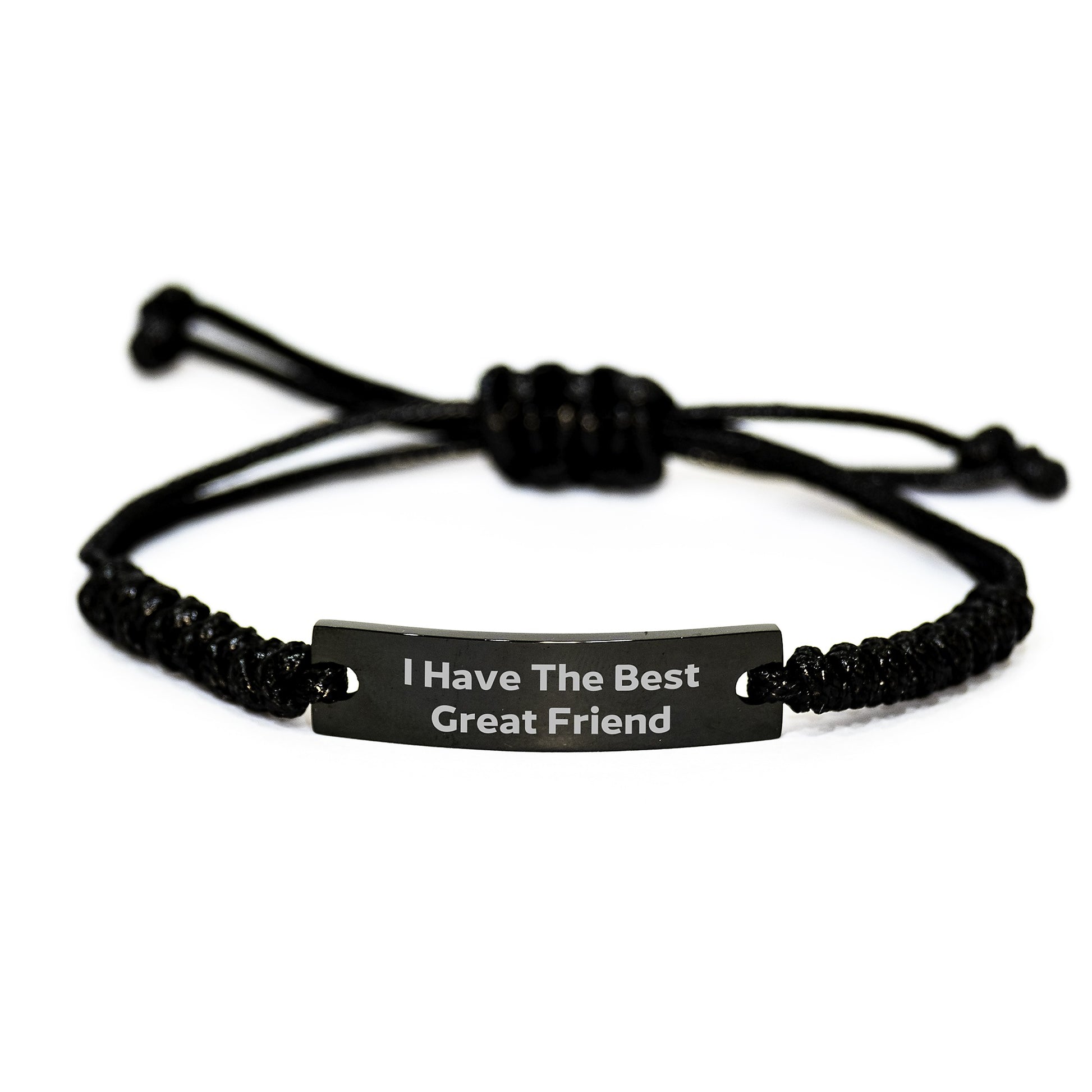 Friend Keepsake Rope Bracelet for Him Black Adjustable Birthday Gift - Image 1